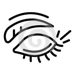 Wrinkles eyebrush eye icon, outline style