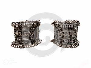 wrist bangles, bracelet called as Kada. Oxidized jewelry for hand to have a fashionable look. photo