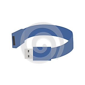 Wrist bracelet Flash drive (USB memory) icon Flat illustration
