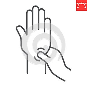 Wrist massage line icon