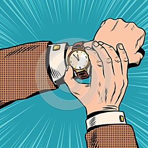 Wrist watch retro pop art photo