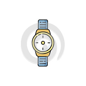 Wrist watch RGB color icon