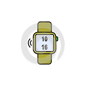 wrist, watch, signal, clock icon. Signs and symbols can be used for web, logo, mobile app, UI, UX