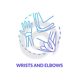 Wrists and elbows blue gradient concept icon photo