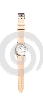 Wristwatch on a plastic strap isolated on a white background. Design element with clipping path