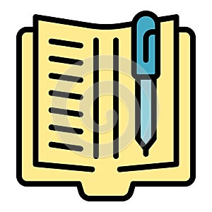 Write book review icon vector flat