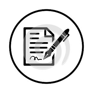 Write, edit, writing, pen icon. Black vector design