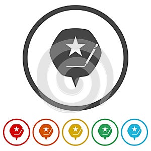 Write a Feedback Icon. Set icons in color circle buttons