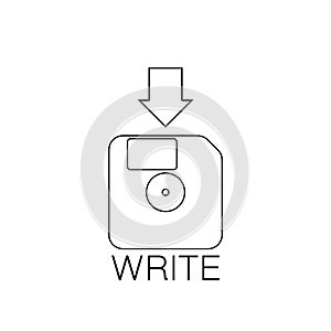 Write Floppy icon isolated on white background