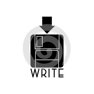 Write Floppy icon isolated on white background
