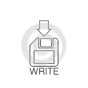 Write Floppy icon isolated on white background