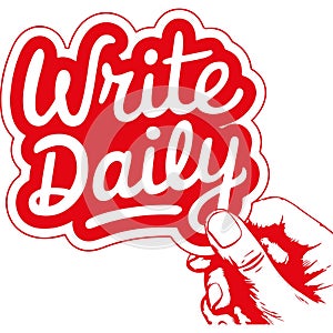 Write Daily Handheld Sticker Graphic