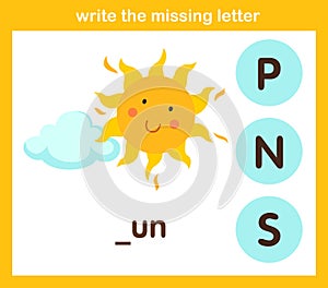 Write the missing letter