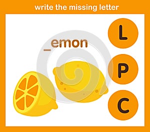 Write the missing letter