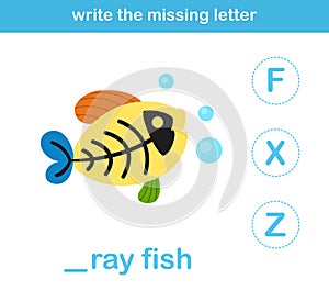 Write the missing letter,illustration