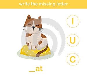 Write the missing letter,illustration photo