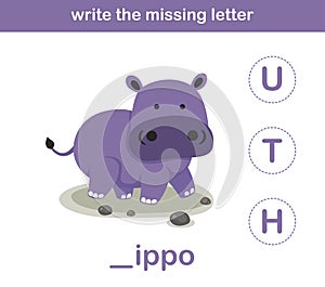 Write the missing letter,illustration photo