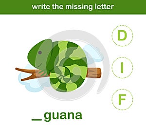 Write the missing letter,illustration photo