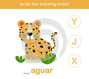 Write the missing letter,illustration photo