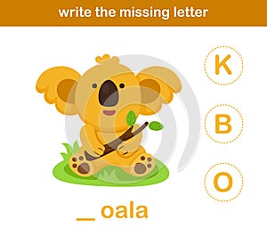 Write the missing letter,illustration photo