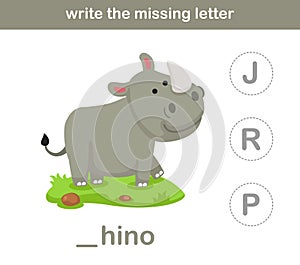 Write the missing letter,illustration photo