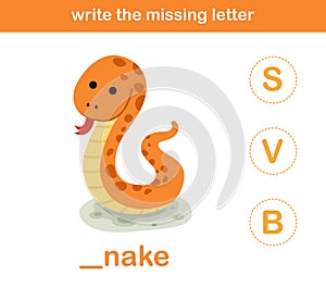 Write the missing letter,illustration photo