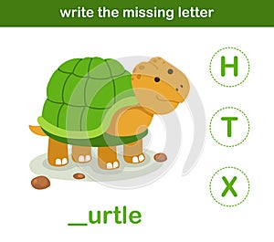 Write the missing letter,illustration photo