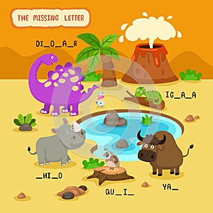 Write the missing letter,illustration photo