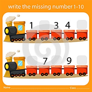 Write the missing number one to ten on train
