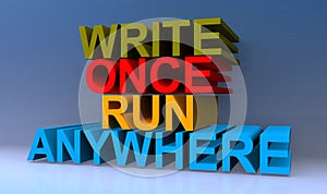 Write once run anywhere on blue photo