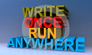 Write once run anywhere on blue photo