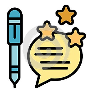 Write online review icon vector flat