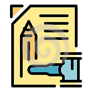 Write patent icon vector flat