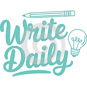 Write Daily Pencil, Bulb, Ideas