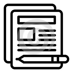 Write report icon outline vector. Top team