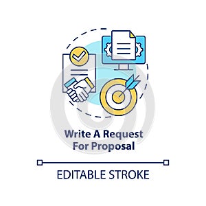 Write request for proposal concept icon