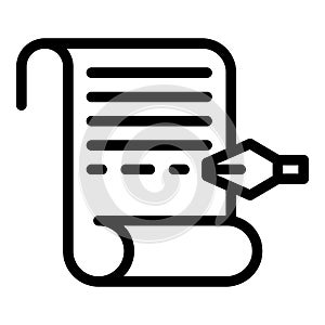 Write scenario icon, outline style