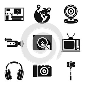 Write software icons set, simple style