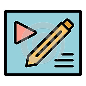 Write tutorial icon vector flat