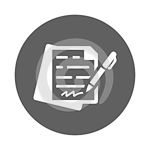 write, writing, article, blog icon. Gray vector sketch