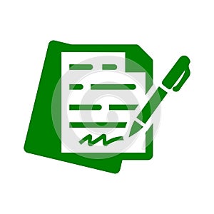 write, writing, article, blog icon. Green vector sketch
