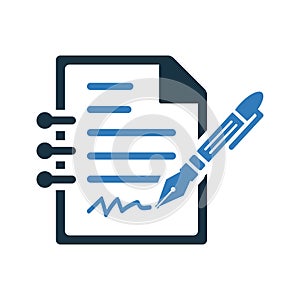 Write, writing, pen icon. Simple editable vector design isolated on a white background