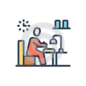 Color illustration icon for Writer, amanuensis and litterateur