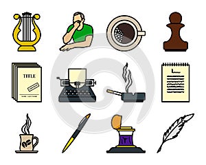 Writer Icon Set