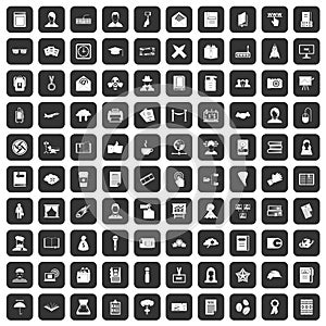 100 writer icons set black