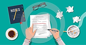 Writer or journalist workplace.