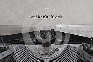 Writers Block typed words
