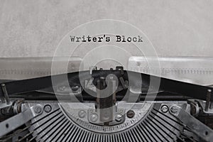 Writers Block typed words photo