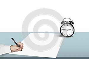 Writing on blank paper in white