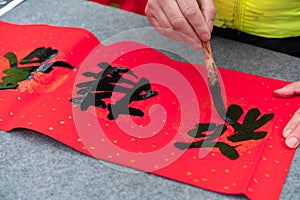 writing Chinese new year scroll
